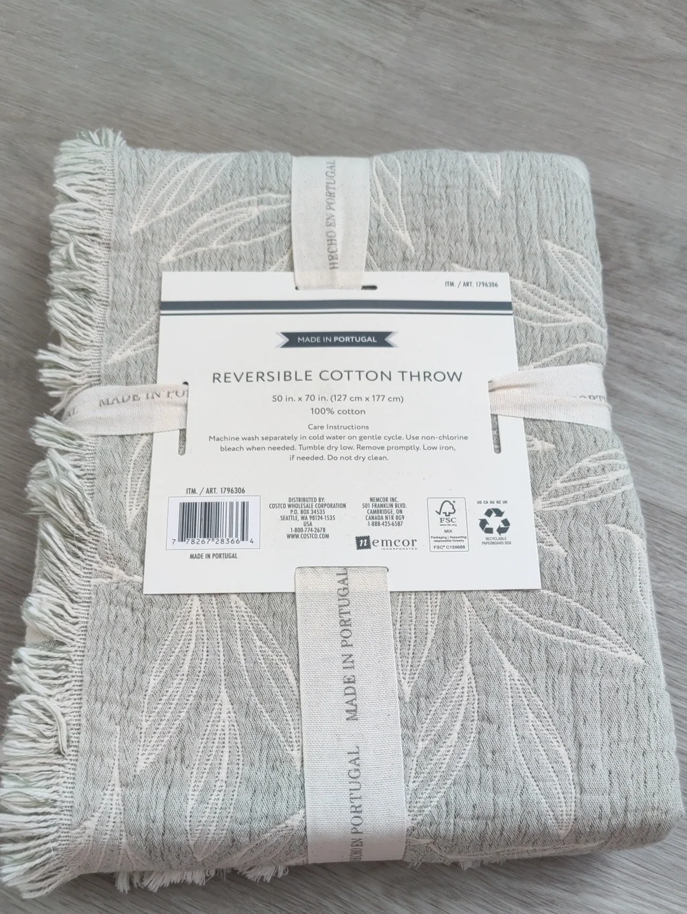 New!Nemcor Cotton Throw Blanket Cottage Reversible Lightweight Fringe Throw Y2K